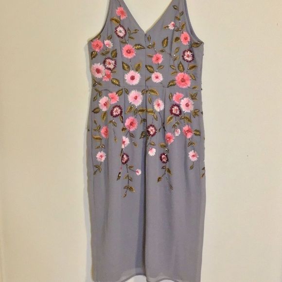 NWT Gianni Bini Trya Lady Luck Iced Violet Floral Dress - Picture 6 of 8